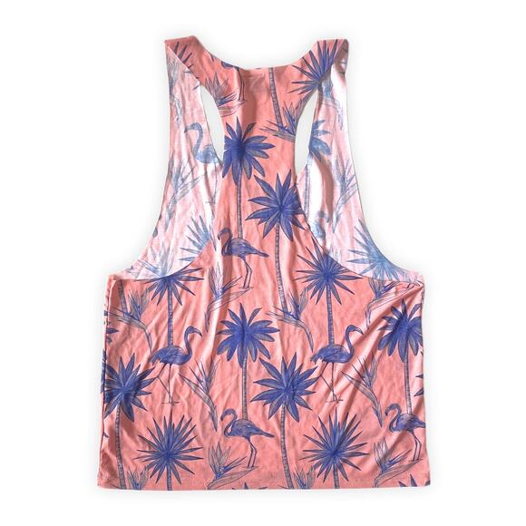 ASOS : NEW Tropical Flamingo Racerback Tank Pink Blue Palm Print : XL - Picture 7 of 9